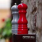 Мельница для соли и перца 17x6см (пластиковый корпус) Красный