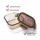 Контейнер с пластиковой крышкой 13x13x5 см / 520 мл (стекло)