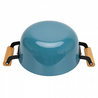 Кастрюля SEAGREEN 24x11см / 4л. со стеклянной крышкой (эмалированны