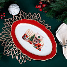 Блюдо CHRISTMAS EVE овальное 35х25см цвет красный (фарфор)