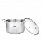 Кастрюля PLATINO 22x12,5 см / 4,4л со стеклянной крышкой (нерж.стал