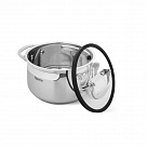 Кастрюля IRON ELEGANCE 16х10 см / 1,85 л со стеклянной крышкой (нер