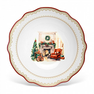 Салатник CHRISTMAS EVE 23,5x6,5см цвет красный (фарфор)