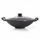 Вок 34x10,4см / 4,85л со стеклянной крышкой (чугун)