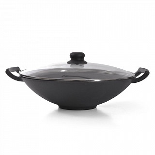 Вок 34x10,4см / 4,85л со стеклянной крышкой (чугун) Вок 34x10,4см / 4,85л со стеклянной крышкой (чугун)