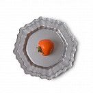 Тарелка стеклянная 28,5 см Grey snowflakes