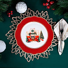 Тарелка CHRISTMAS EVE 27см цвет красный (фарфор)