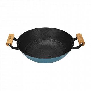 Вок SEAGREEN 32x9,2см / 5л. со стеклянной крышкой (эмалированный чу