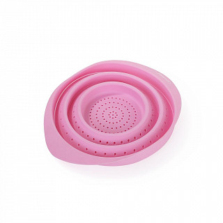 Складной дуршлаг 15x9 см, цвет ЧАЙНАЯ РОЗА (силикон)