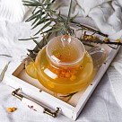 Заварочный чайник 800 мл со стальным фильтром (жаропрочное стекло)