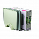 Набор из 2 разделочных досок 34х28см цвет зеленый (пластик+ТПР)