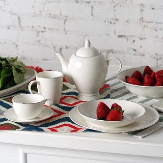 Чайник заварочный ALEKSA 1,1л, цвет белый (фарфор)