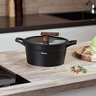 Кастрюля FILOMENA 20x10,5см / 2,3л со стеклянной крышкой (алюминий