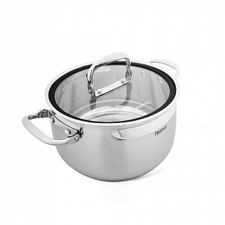 Кастрюля IRON ELEGANCE 20х12 см / 3,3 л со стеклянной крышкой (нер