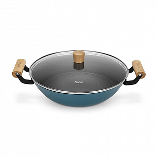 Вок SEAGREEN 32x9,2см / 5л. со стеклянной крышкой (эмалированный чу Вок SEAGREEN 32x9,2см / 5л. со стеклянной крышкой (эмалированный чу