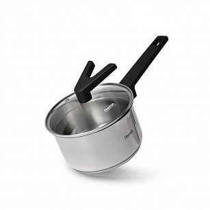 Ковш ELIZ 16x9см / 1,7л с крышкой (нерж.сталь)