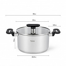 Кастрюля индукционная 24 см / 5,6 л Mia