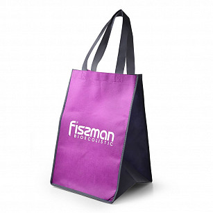 Розовая промо-сумка для покупок с логотипом FISSMAN 30x30x45 см