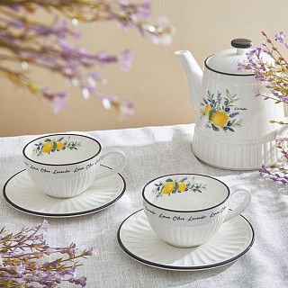 Набор из 2 чашек PROVENCE 250 мл с блюдцами (фарфор)