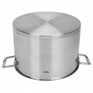 Кастрюля ESAAD 34х22 см / 19 л со стеклянной крышкой (нерж.сталь)