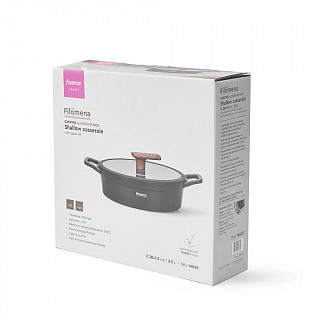 Сотейник FILOMENA  28x7,5см / 3,5л со стеклянной крышкой (алюминий