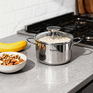 Кастрюля BAMBINO 12x7,5 см / 0,8 л со стекл. крышкой (нерж. сталь)