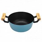 Кастрюля SEAGREEN 24x11см / 4л. со стеклянной крышкой (эмалированны