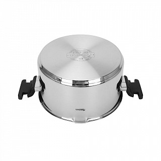 Кастрюля ELIZ 24x13 см / 5,6л со стеклянной крышкой (нерж.сталь)