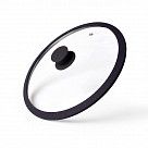 Крышка ARCADES 28см с силиконовым ободком, цвет ЧЕРНЫЙ (стекло)