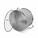 Кастрюля ESAAD 34х22 см / 19 л со стеклянной крышкой (нерж.сталь)