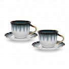 Набор из 2 чашек GALACTIC WAVES 100 мл с блюдцами (фарфор)