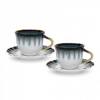Набор из 2 чашек GALACTIC WAVES 100 мл с блюдцами (фарфор)