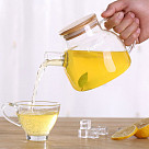 Заварочный чайник 800 мл со стальным фильтром (жаропрочное стекло)