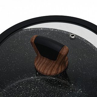 Кастрюля DIAMOND 20x10см / 2,6л со стеклянной крышкой (алюминий)