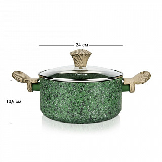 Кастрюля MALACHITE 24x10,9 см / 4,7 л с крышкой (алюминий) Кастрюля MALACHITE 24x10,9 см / 4,7 л с крышкой (алюминий)