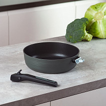 Глубокая сковорода BRILLIANT 24x7,2см со съемной ручкой (алюминий)