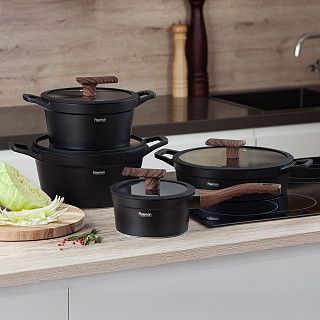 Кастрюля FILOMENA 28x13,5см / 5,7л со стеклянной крышкой (алюминий