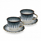 Набор из 2 чашек GALACTIC WAVES 220 мл с блюдцами (фарфор)