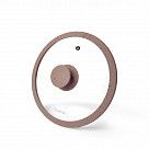 Крышка ARCADES 20 см с "мраморным" ободком, КОРИЧНЕВЫЙ (стекло)