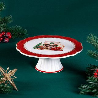 Подставка для торта CHRISTMAS EVE 28см цвет красный (фарфор) Подставка для торта CHRISTMAS EVE 28см цвет красный (фарфор)