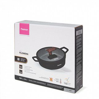 Сотейник FILOMENA  26x7см / 2,6л со стеклянной крышкой (алюминий)