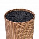 Подставка для кухонных ножей 11x22см круглая, цвет ДЕРЕВО (пластик)