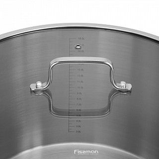 Кастрюля ESAAD 34х22 см / 19 л со стеклянной крышкой (нерж.сталь)