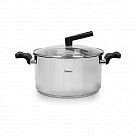 Кастрюля ELIZ 24x13 см / 5,6л со стеклянной крышкой (нерж.сталь)