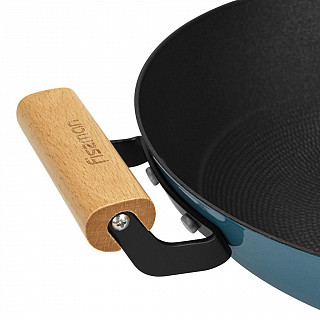 Вок SEAGREEN 32x9,2см / 5л. со стеклянной крышкой (эмалированный чу Вок SEAGREEN 32x9,2см / 5л. со стеклянной крышкой (эмалированный чу