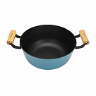 Кастрюля SEAGREEN 28x12см / 6л. со стеклянной крышкой (эмалированны