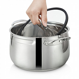 Кастрюля IRON ELEGANCE 24х15 см / 6,3 л со стеклянной крышкой (нер