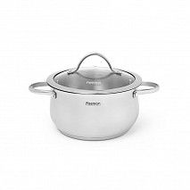 Кастрюля VALERY 18x9 см / 2.3 л со стеклянной крышкой (нерж. сталь)