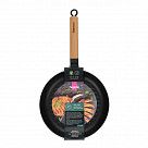 Сковорода-гриль 24x3,5см с деревянной ручкой (эмалированный чугун)