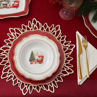 Салатник CHRISTMAS EVE 23,5x6,5см цвет красный (фарфор)